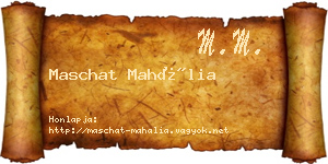 Maschat Mahália névjegykártya